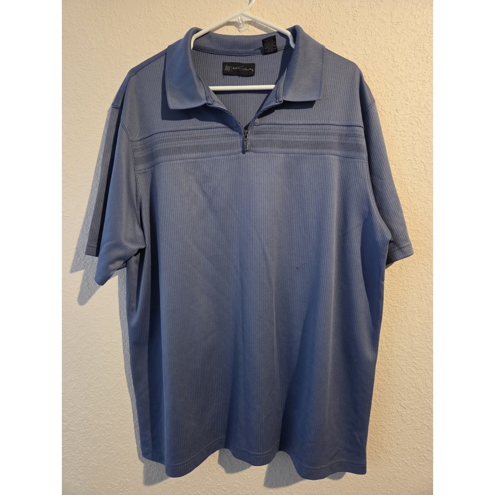 R & R Casuals Mens Size LargeL Short Sleeve 1/4 Zip Pullover Shirt